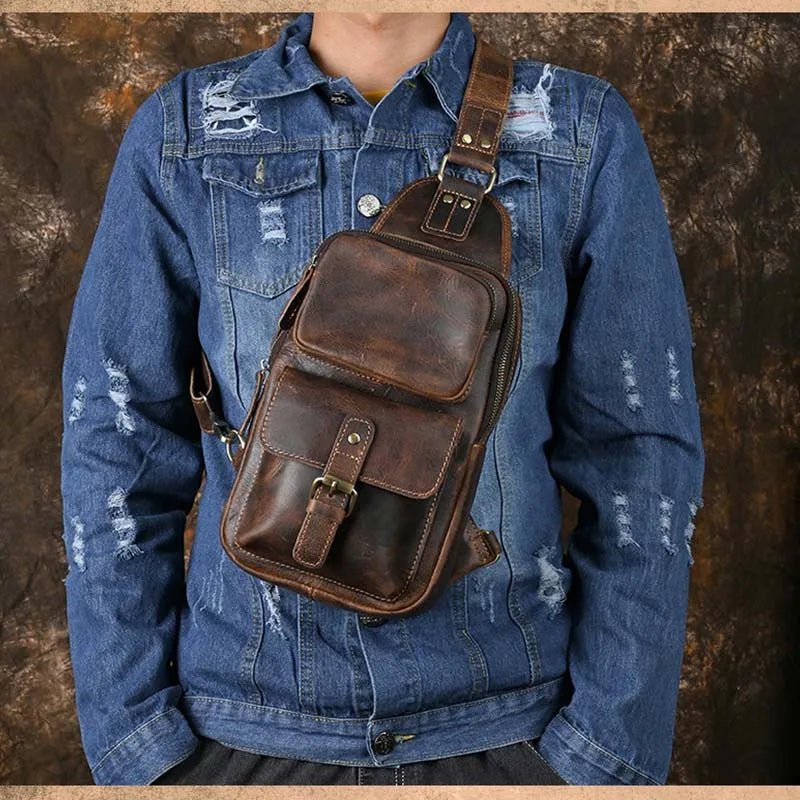 Sacoche Homme Cuir multifonction "Le Dynamo" - Restaur Cuirs