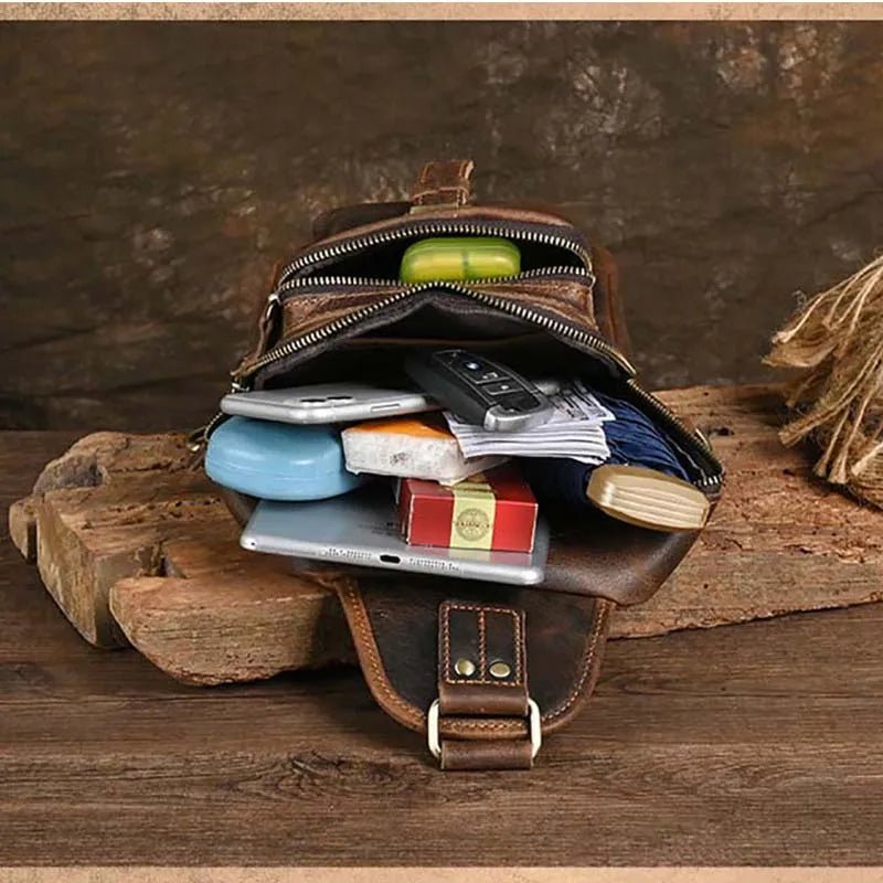 Sacoche Homme Cuir multifonction "Le Dynamo" - Restaur Cuirs