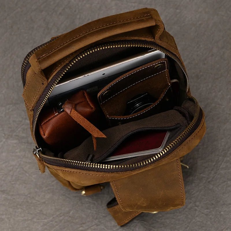 Sacoche Homme Cuir multifonction "Le Dynamo" - Restaur Cuirs