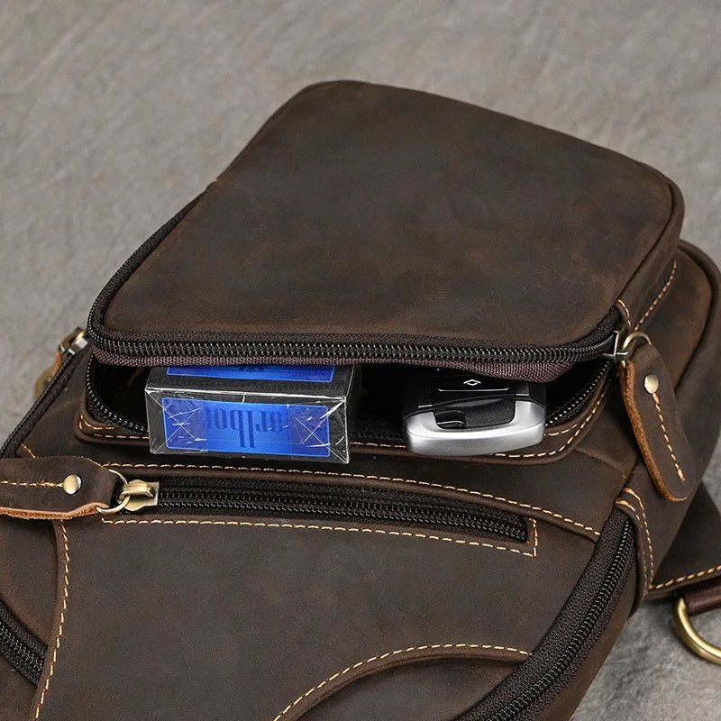 Sacoche Homme Cuir multifonction "Le Dynamo" - Restaur Cuirs
