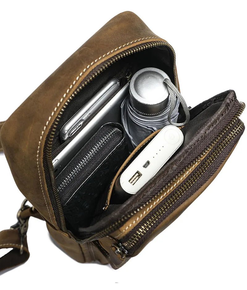 Sacoche Homme Cuir multifonction "Le Dynamo" - Restaur Cuirs