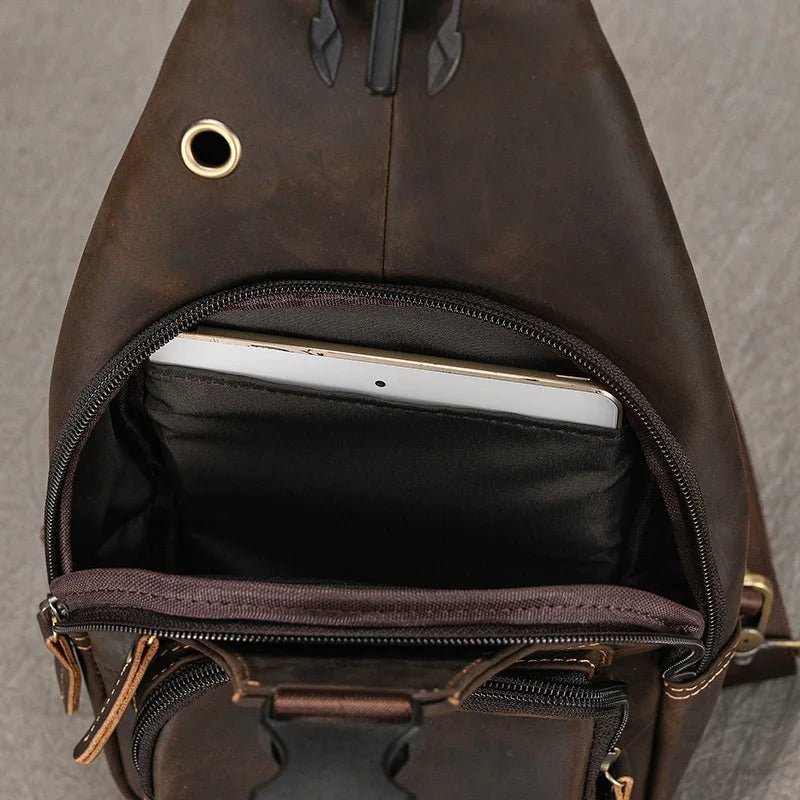 Sacoche Homme Cuir multifonction "Le Dynamo" - Restaur Cuirs
