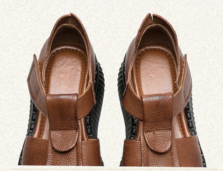 Sandales en cuir compensées "La Confortable" - Restaur Cuirs