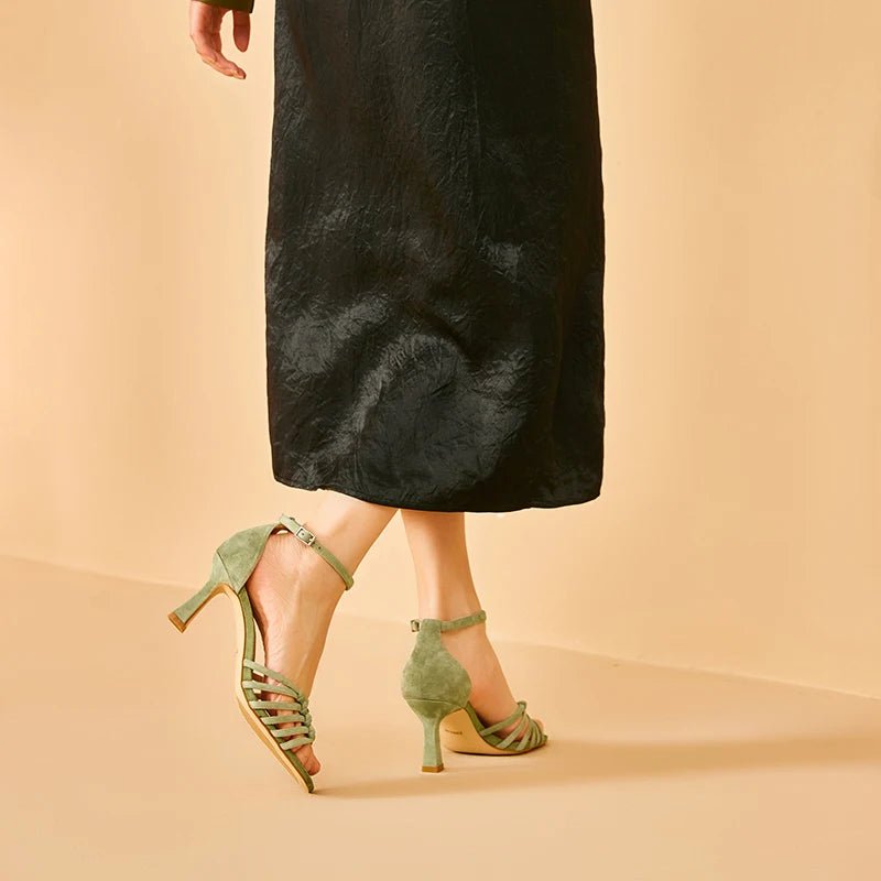 Sandales Femme en cuir à talons hauts "La Fascinante" - Restaur Cuirs