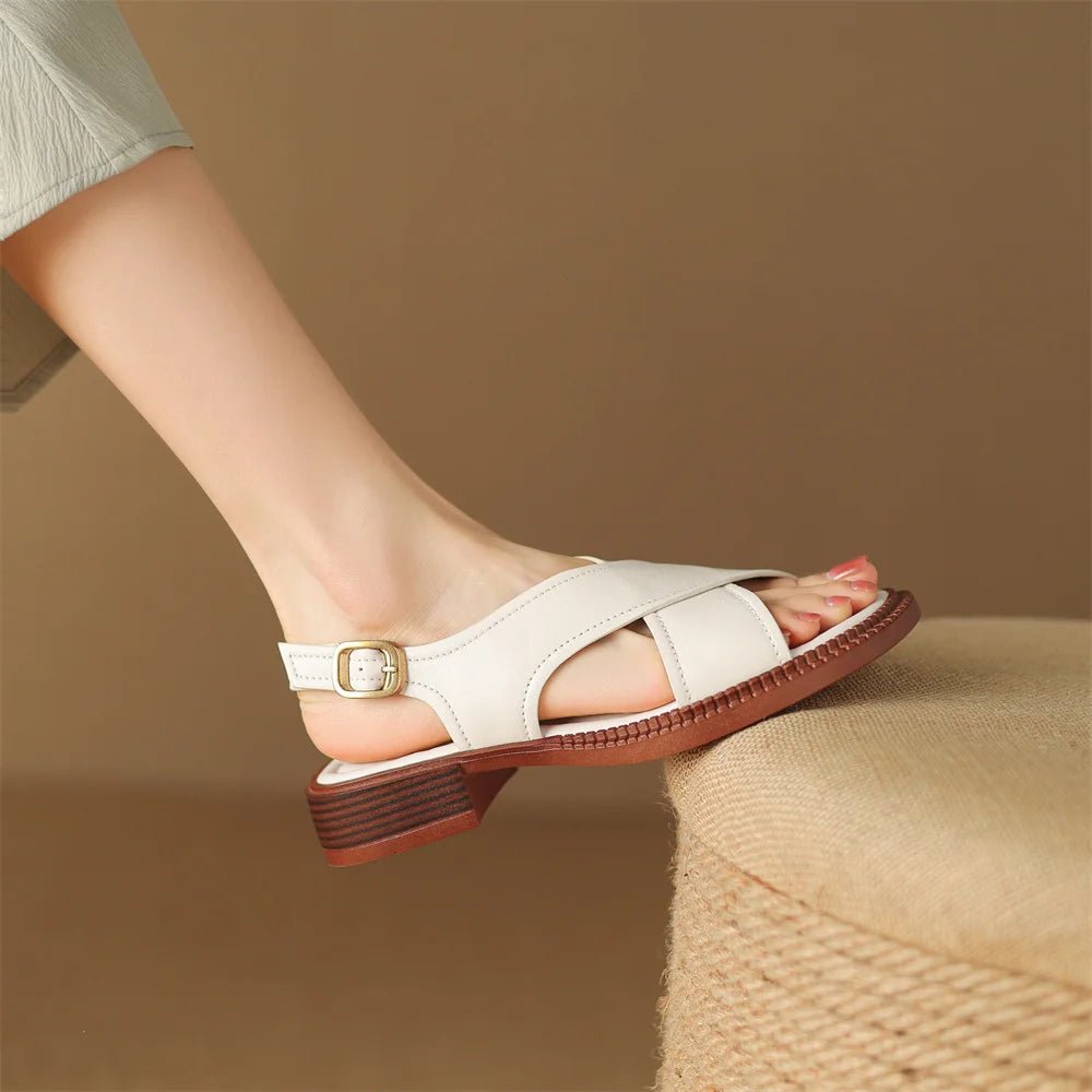 Sandales Femme en Cuir Croisé "La Élisa" - Restaur Cuirs
