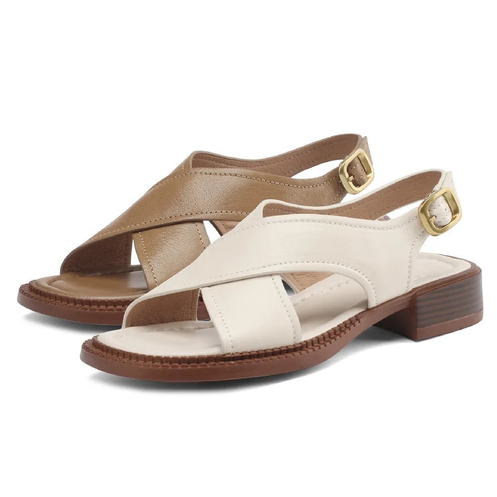Sandales Femme en Cuir Croisé "La Élisa" - Restaur Cuirs