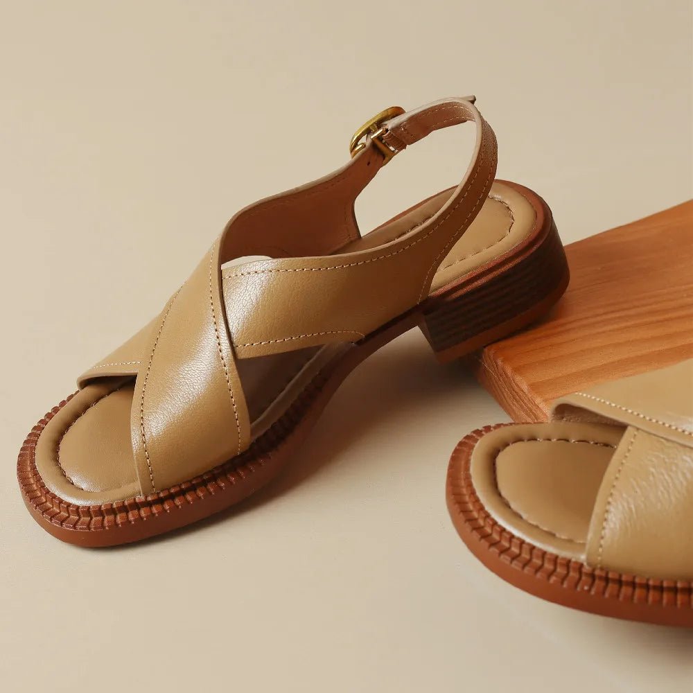 Sandales Femme en Cuir Croisé "La Élisa" - Restaur Cuirs