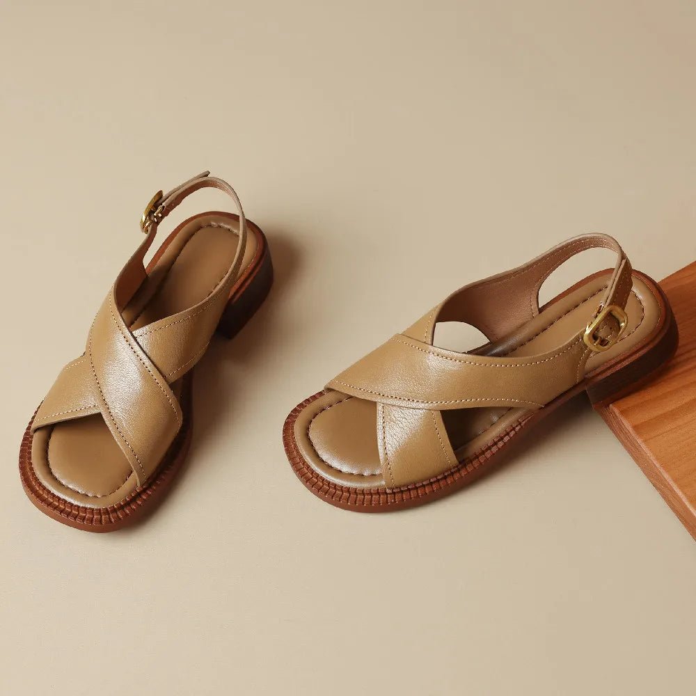Sandales Femme en Cuir Croisé "La Élisa" - Restaur Cuirs