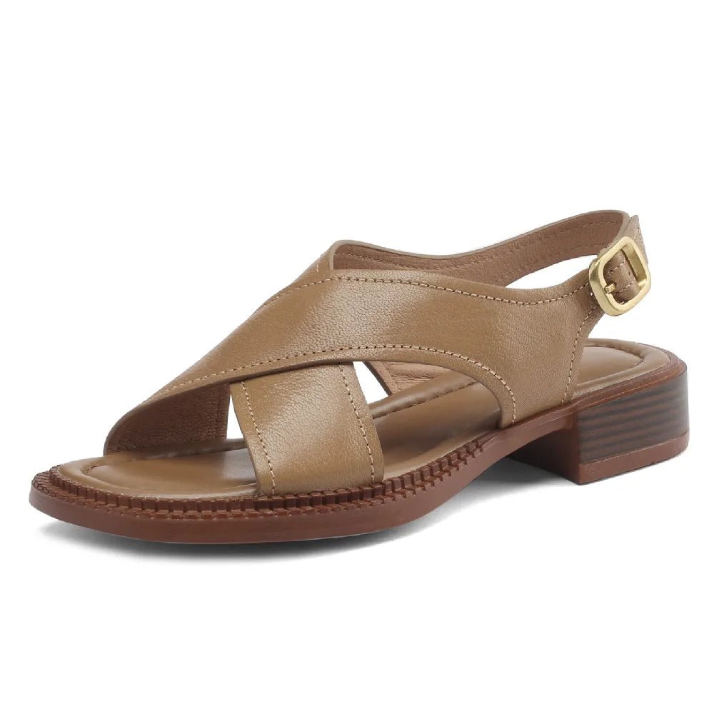 Sandales Femme en Cuir Croisé "La Élisa" - Restaur Cuirs