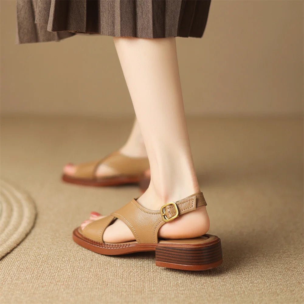 Sandales Femme en Cuir Croisé "La Élisa" - Restaur Cuirs