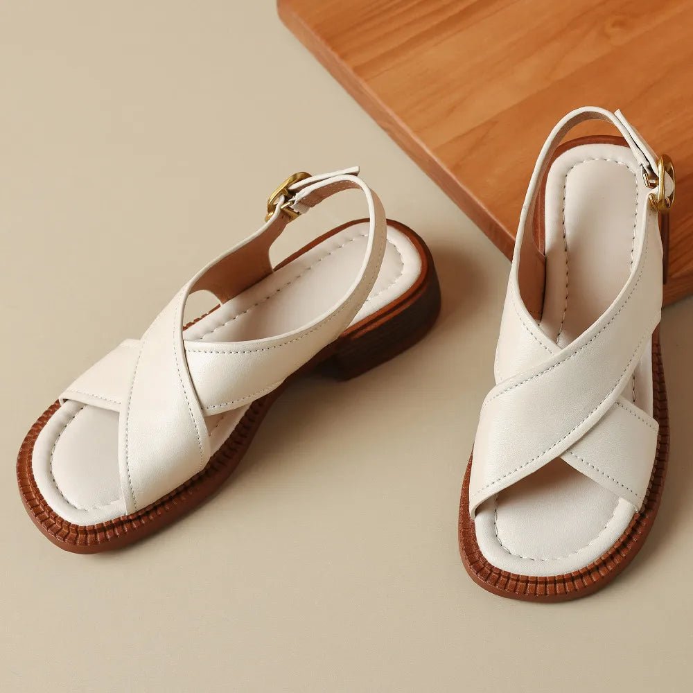 Sandales Femme en Cuir Croisé "La Élisa" - Restaur Cuirs