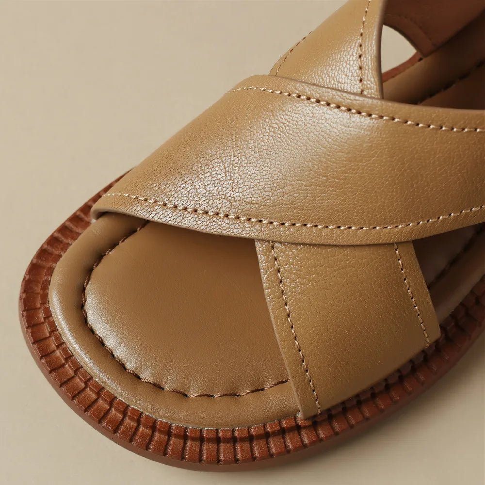 Sandales Femme en Cuir Croisé "La Élisa" - Restaur Cuirs