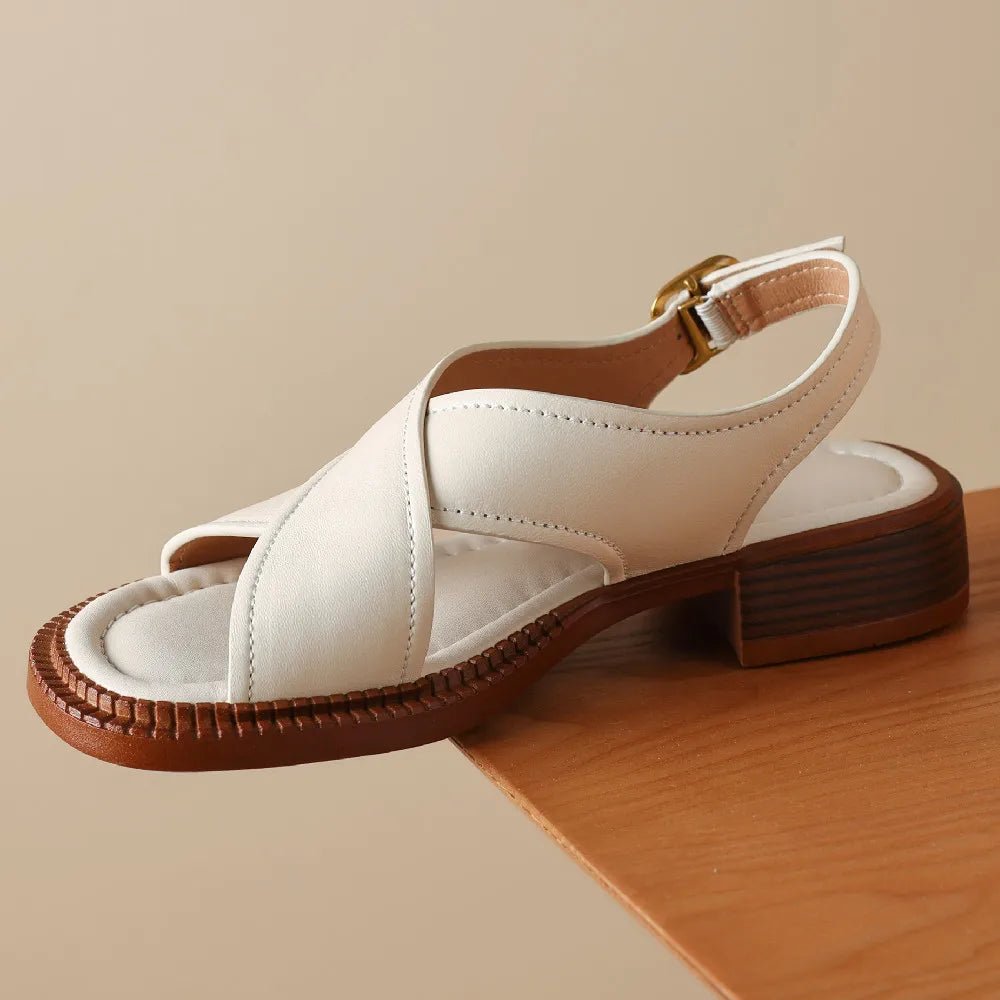 Sandales Femme en Cuir Croisé "La Élisa" - Restaur Cuirs