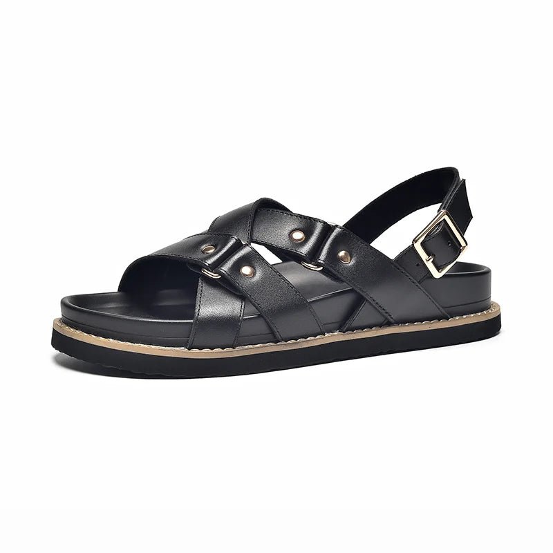 Sandales Femme en Cuir Élégantes 'La Promenade' - Restaur Cuirs