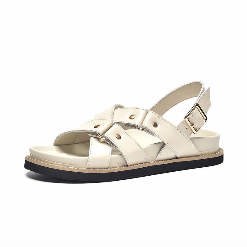 Sandales Femme en Cuir Élégantes 'La Promenade' - Restaur Cuirs