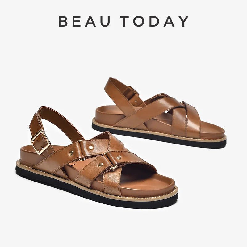 Sandales Femme en Cuir Élégantes 'La Promenade' - Restaur Cuirs