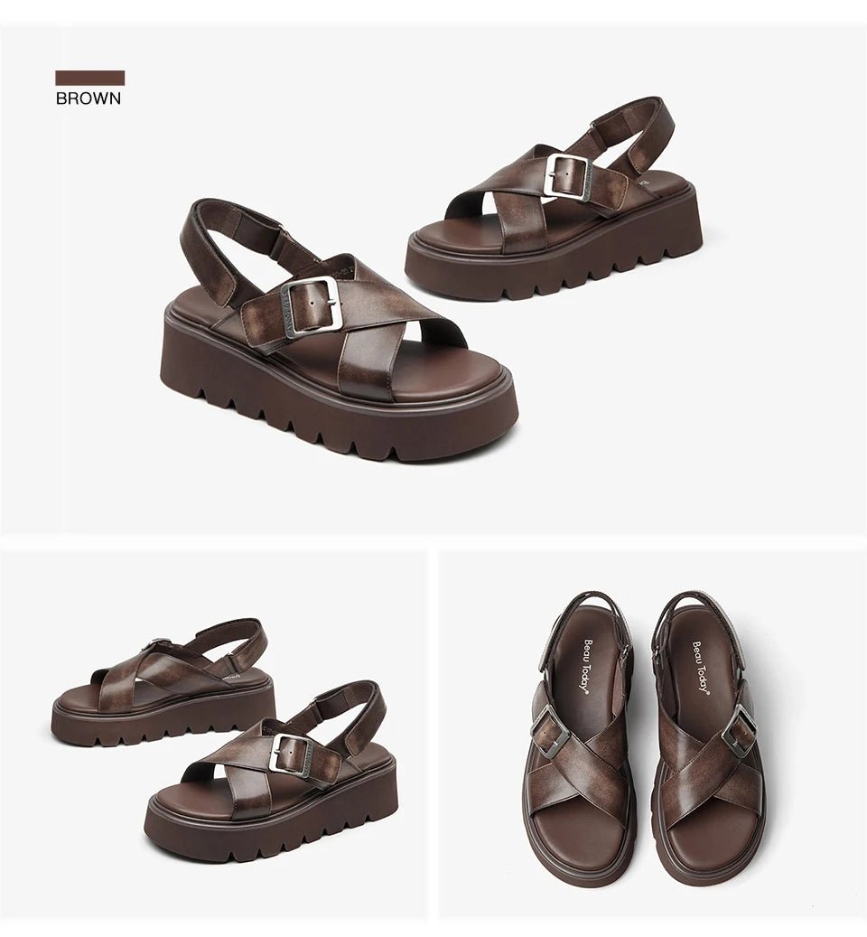 Sandales Femme en Cuir "La Bella" - Restaur Cuirs