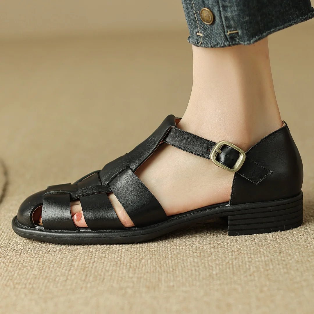 Sandales Femme en cuir tressé "La Baladine" - Restaur Cuirs
