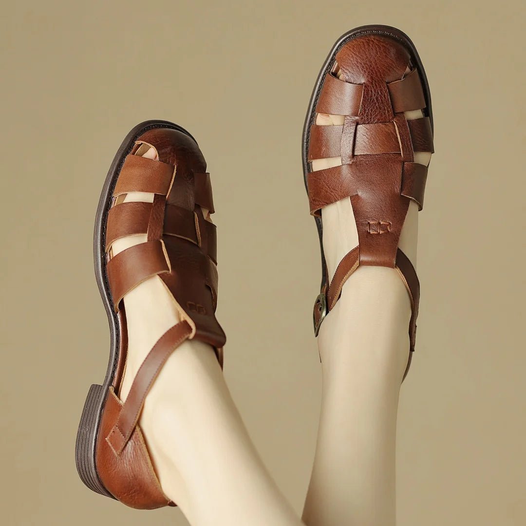 Sandales Femme en cuir tressé "La Baladine" - Restaur Cuirs