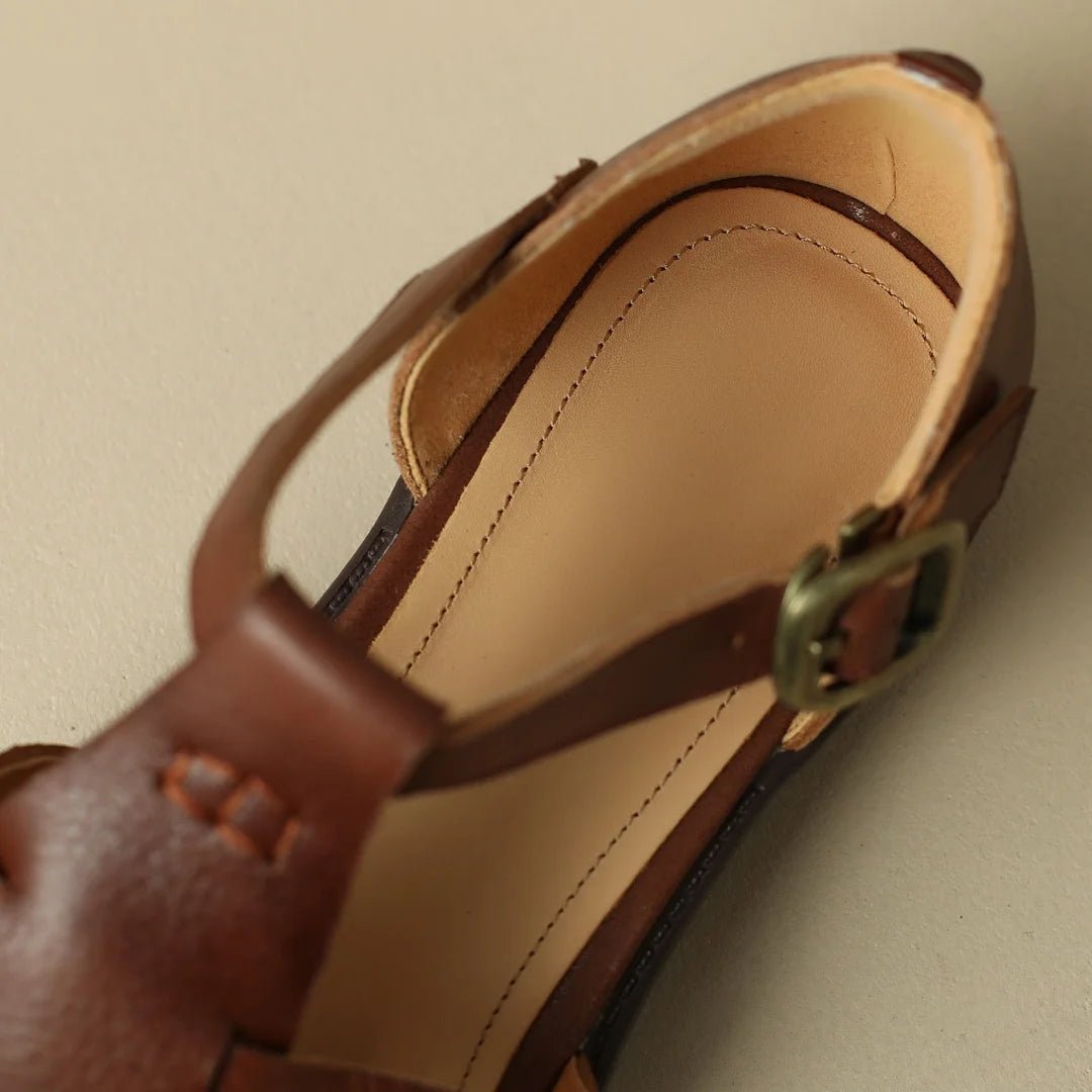 Sandales Femme en cuir tressé "La Baladine" - Restaur Cuirs