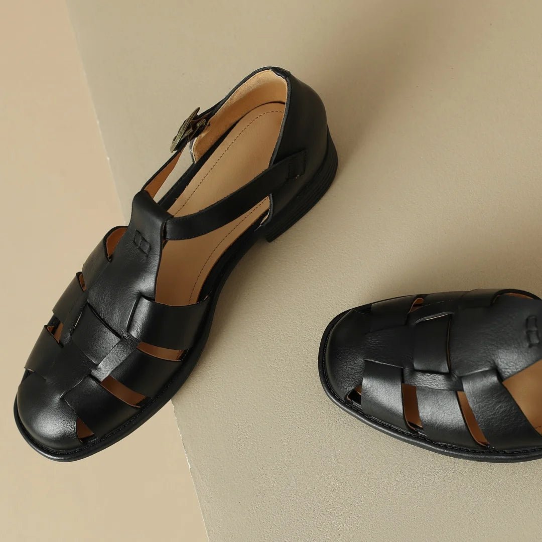 Sandales Femme en cuir tressé "La Baladine" - Restaur Cuirs