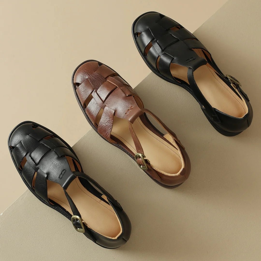 Sandales Femme en cuir tressé "La Baladine" - Restaur Cuirs