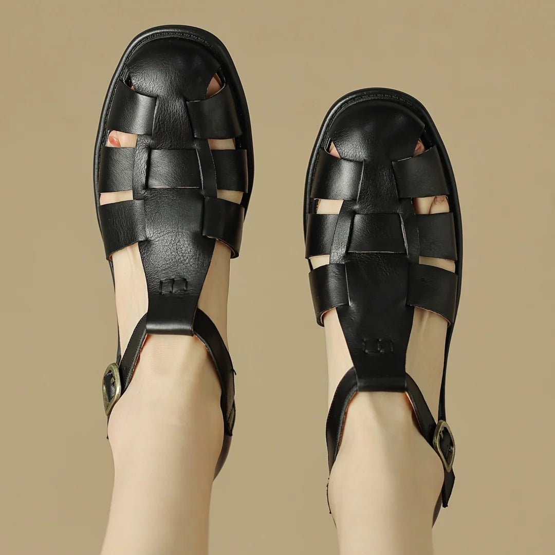 Sandales Femme en cuir tressé "La Baladine" - Restaur Cuirs