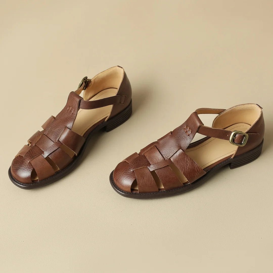 Sandales Femme en cuir tressé "La Baladine" - Restaur Cuirs
