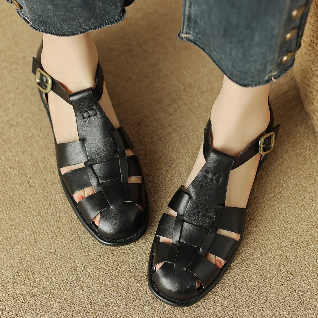 Sandales Femme en cuir tressé "La Baladine" - Restaur Cuirs