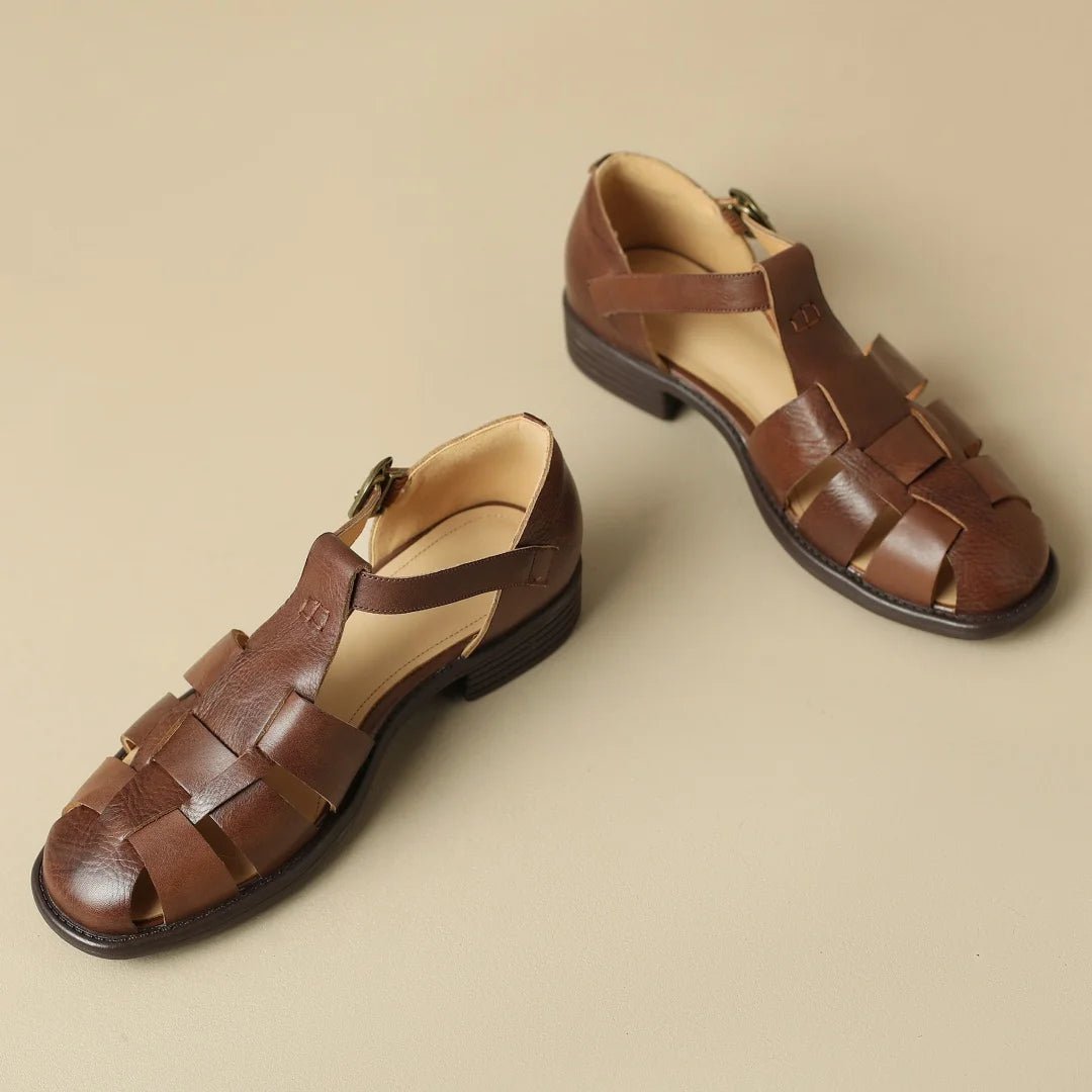 Sandales Femme en cuir tressé "La Baladine" - Restaur Cuirs