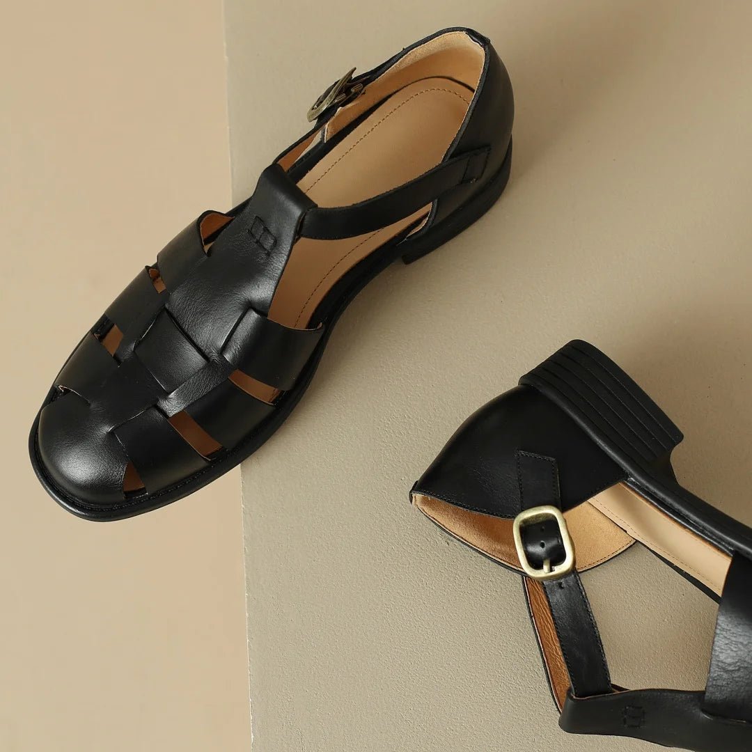 Sandales Femme en cuir tressé "La Baladine" - Restaur Cuirs