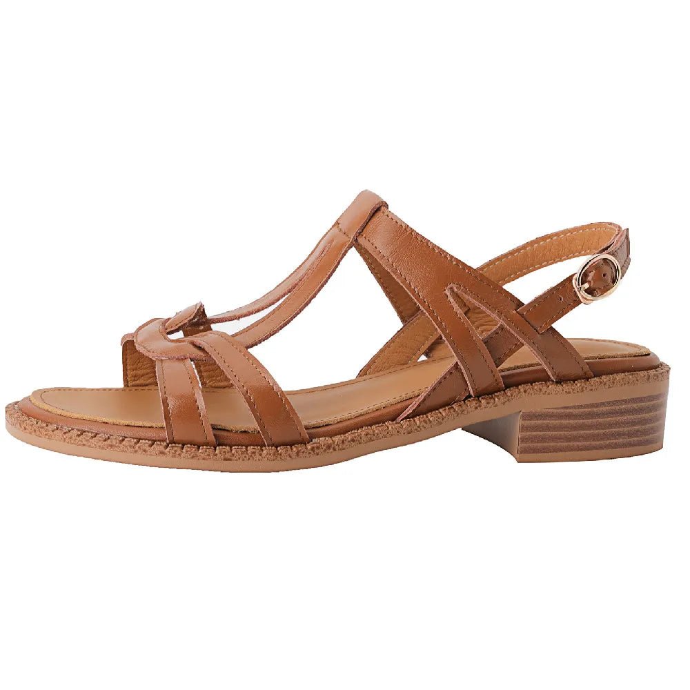 Sandales Femme en cuir tressé "La Douceur Estivale" - Restaur Cuirs