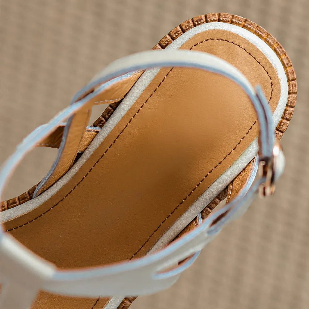 Sandales Femme en cuir tressé "La Douceur Estivale" - Restaur Cuirs
