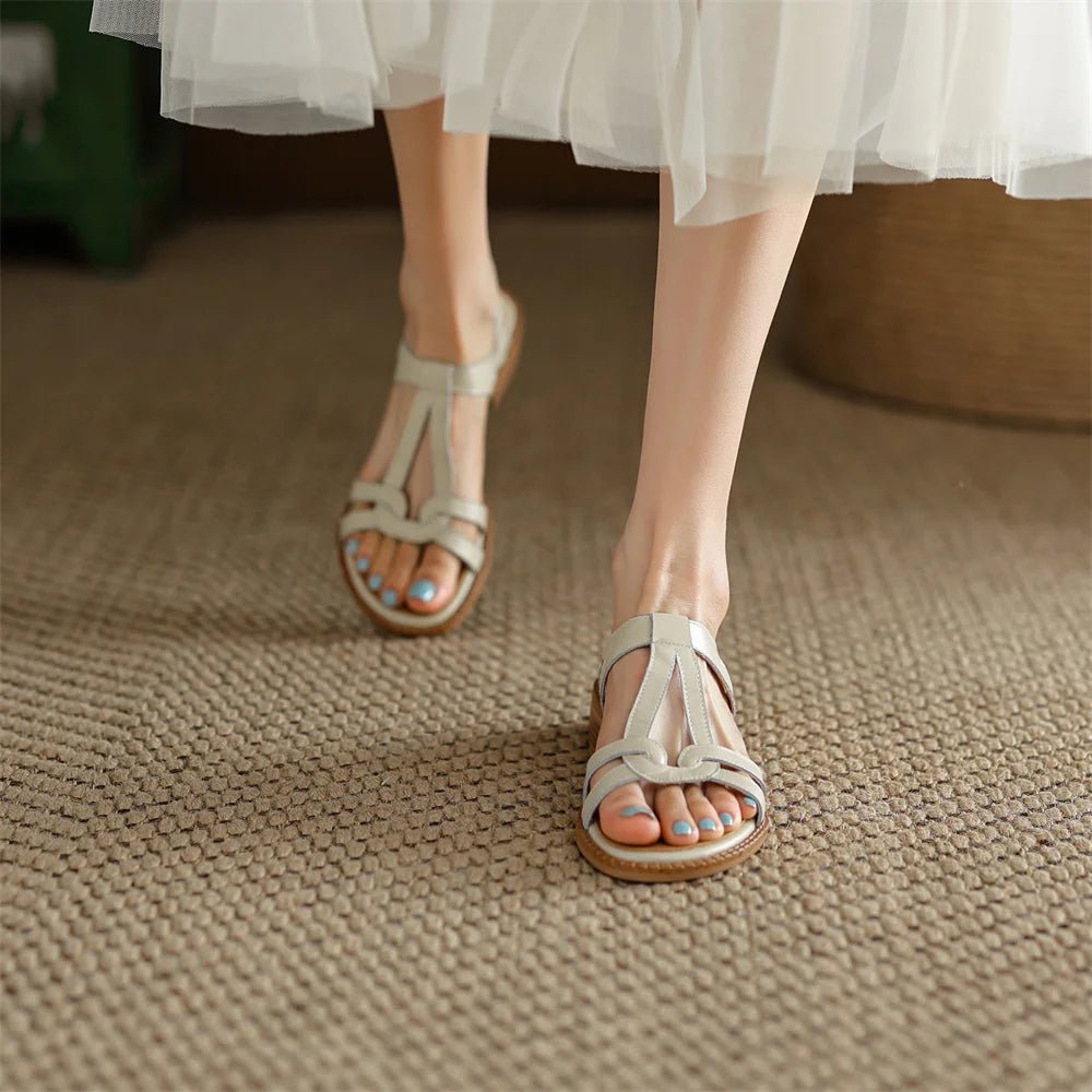 Sandales Femme en cuir tressé "La Douceur Estivale" - Restaur Cuirs