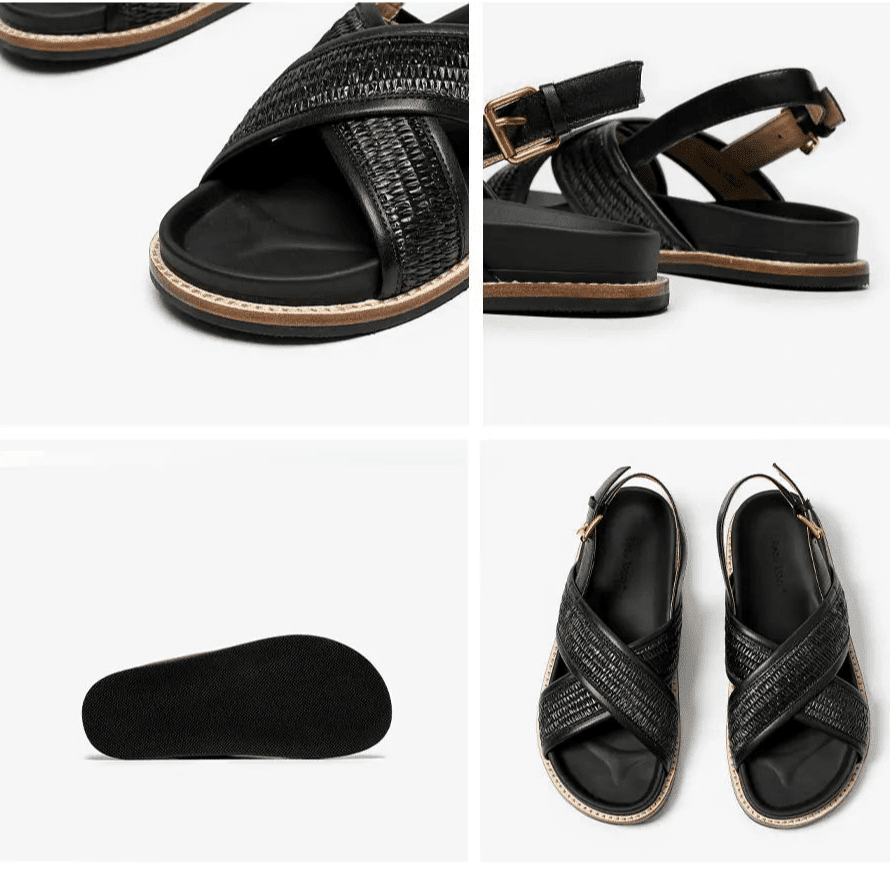 Sandales Femme en cuir tressé "La Vénusienne" - Restaur Cuirs