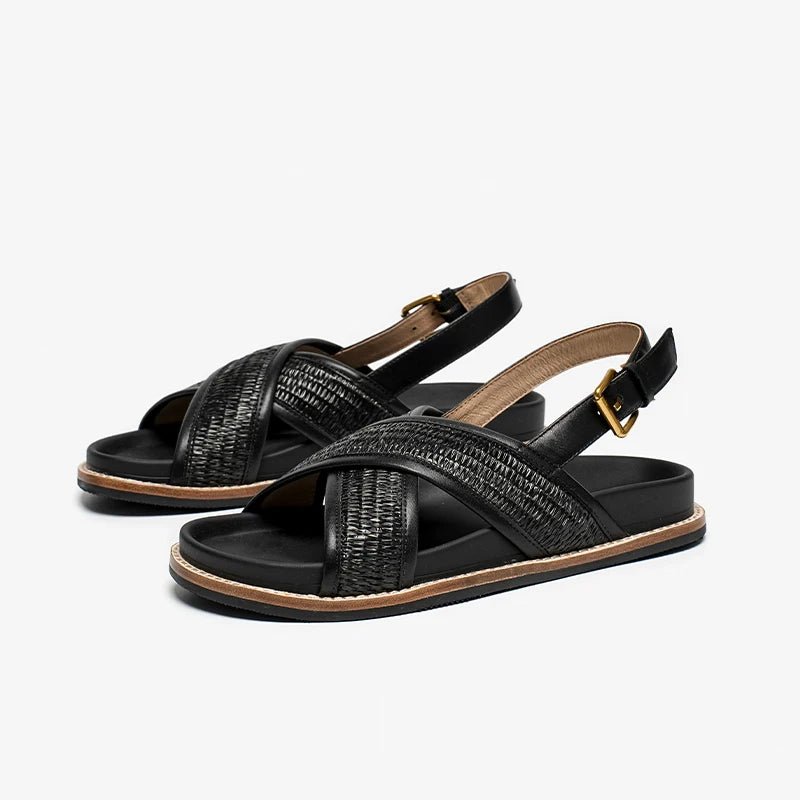 Sandales Femme en cuir tressé "La Vénusienne" - Restaur Cuirs