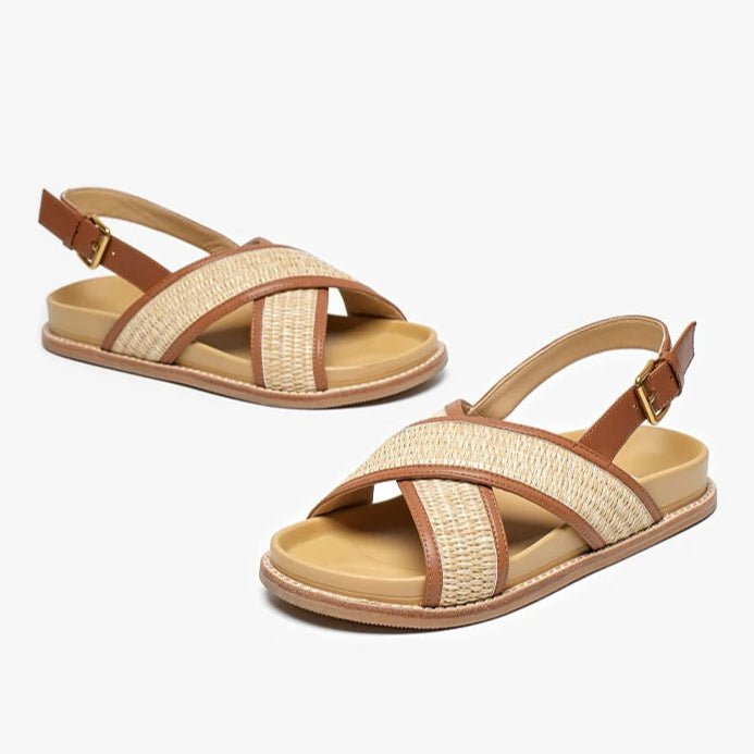 Sandales Femme en cuir tressé "La Vénusienne" - Restaur Cuirs