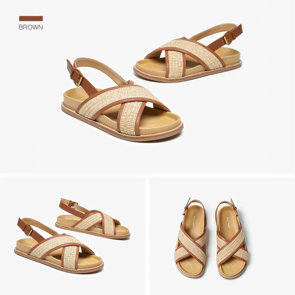 Sandales Femme en cuir tressé "La Vénusienne" - Restaur Cuirs