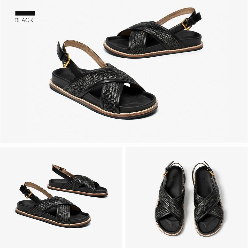 Sandales Femme en cuir tressé "La Vénusienne" - Restaur Cuirs