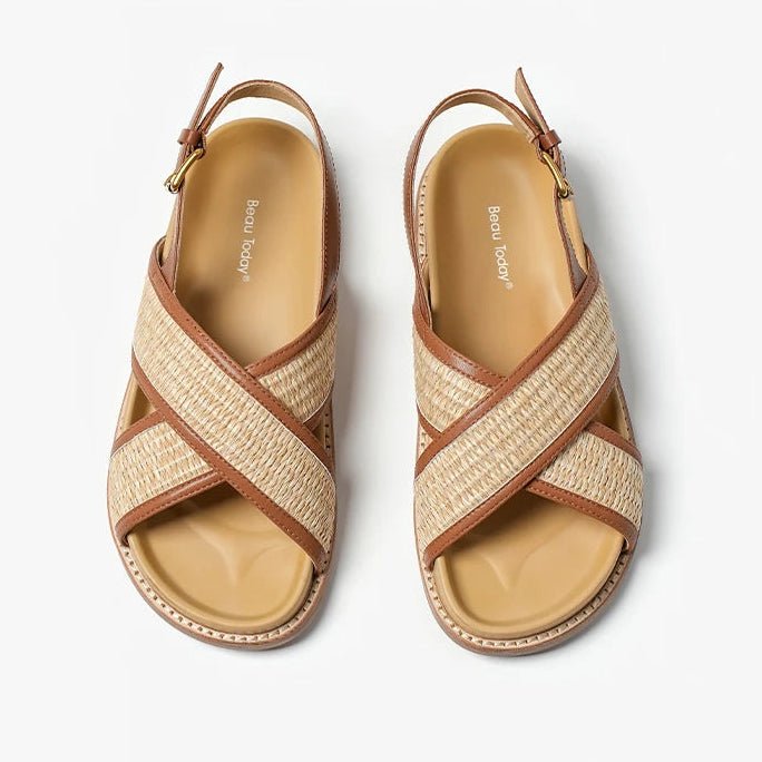 Sandales Femme en cuir tressé "La Vénusienne" - Restaur Cuirs
