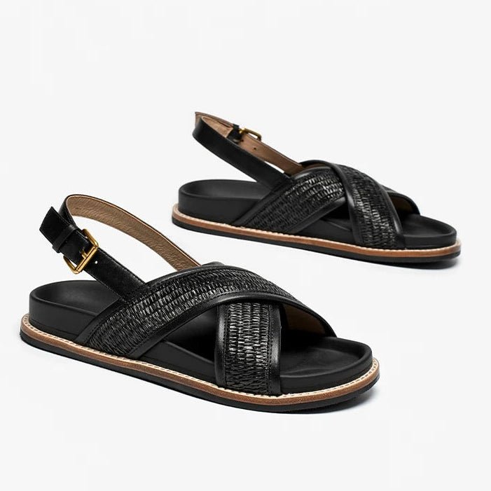 Sandales Femme en cuir tressé "La Vénusienne" - Restaur Cuirs