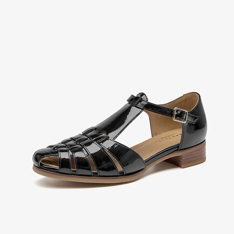 Sandales Femme en cuir verni "L'Impériale" - Restaur Cuirs