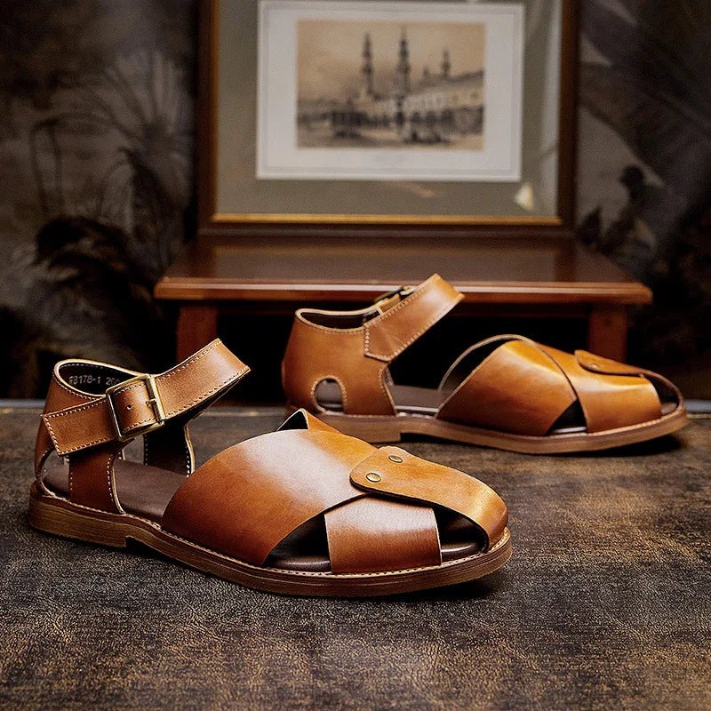 Sandales Homme Cuir Respirantes "Le Sahara"