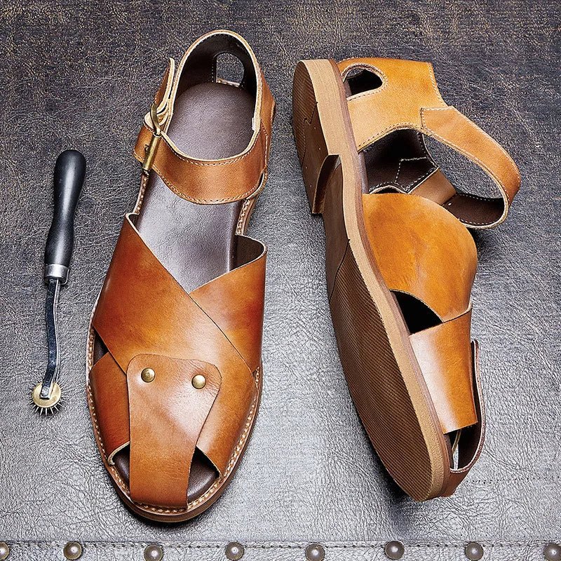 Sandales Homme Cuir Respirantes "Le Sahara"