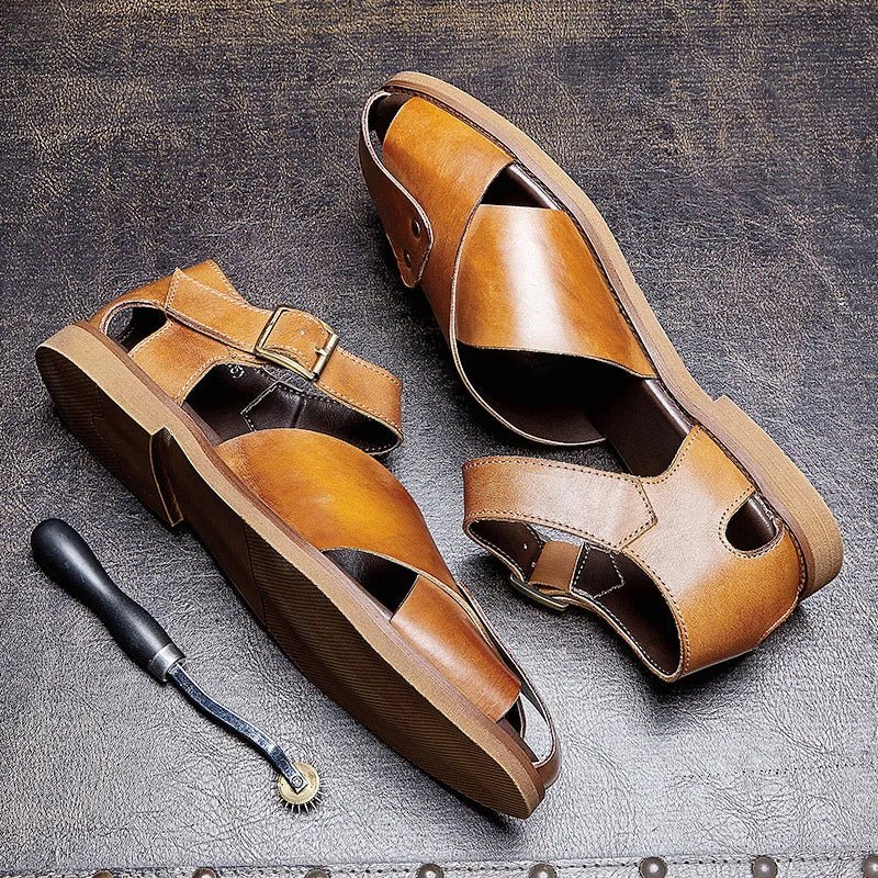 Sandales Homme Cuir Respirantes "Le Sahara"