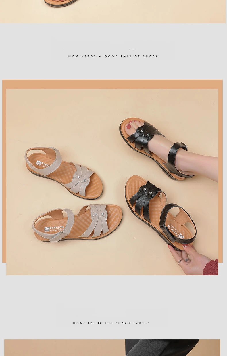 Sandales plates cuir femme "Conforta" - Restaur Cuirs