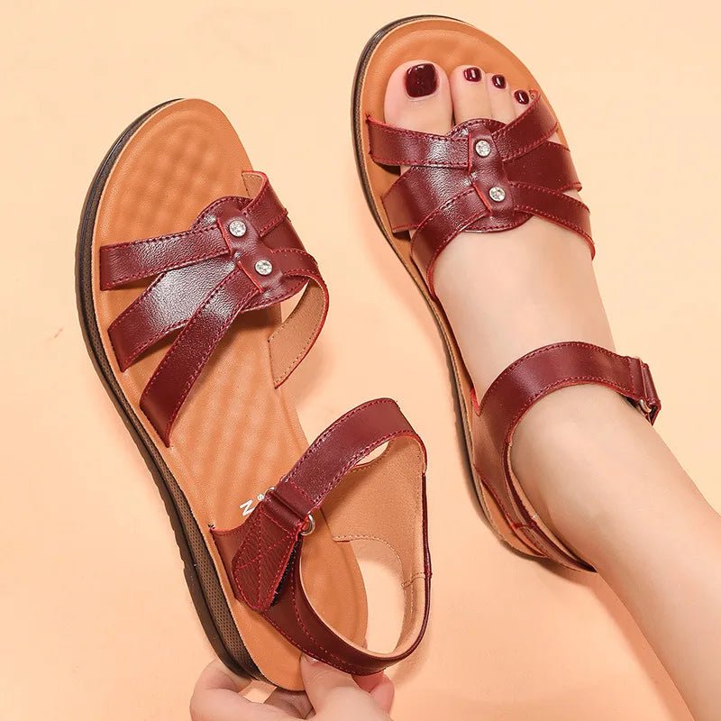 Sandales plates cuir femme "Conforta" - Restaur Cuirs