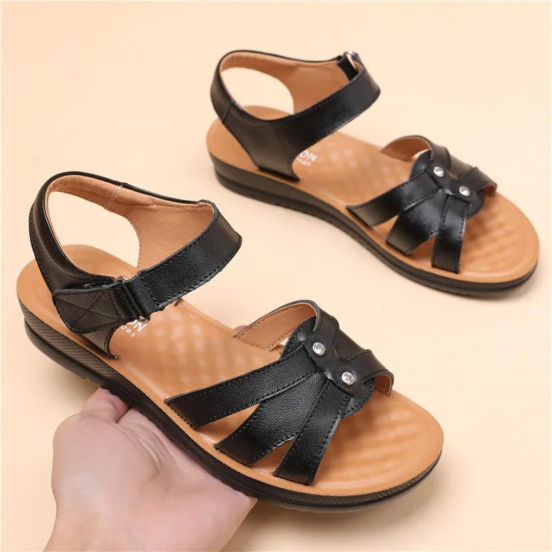 Sandales plates cuir femme "Conforta" - Restaur Cuirs