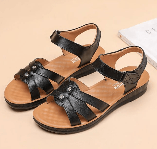 Sandales plates cuir femme "Conforta"