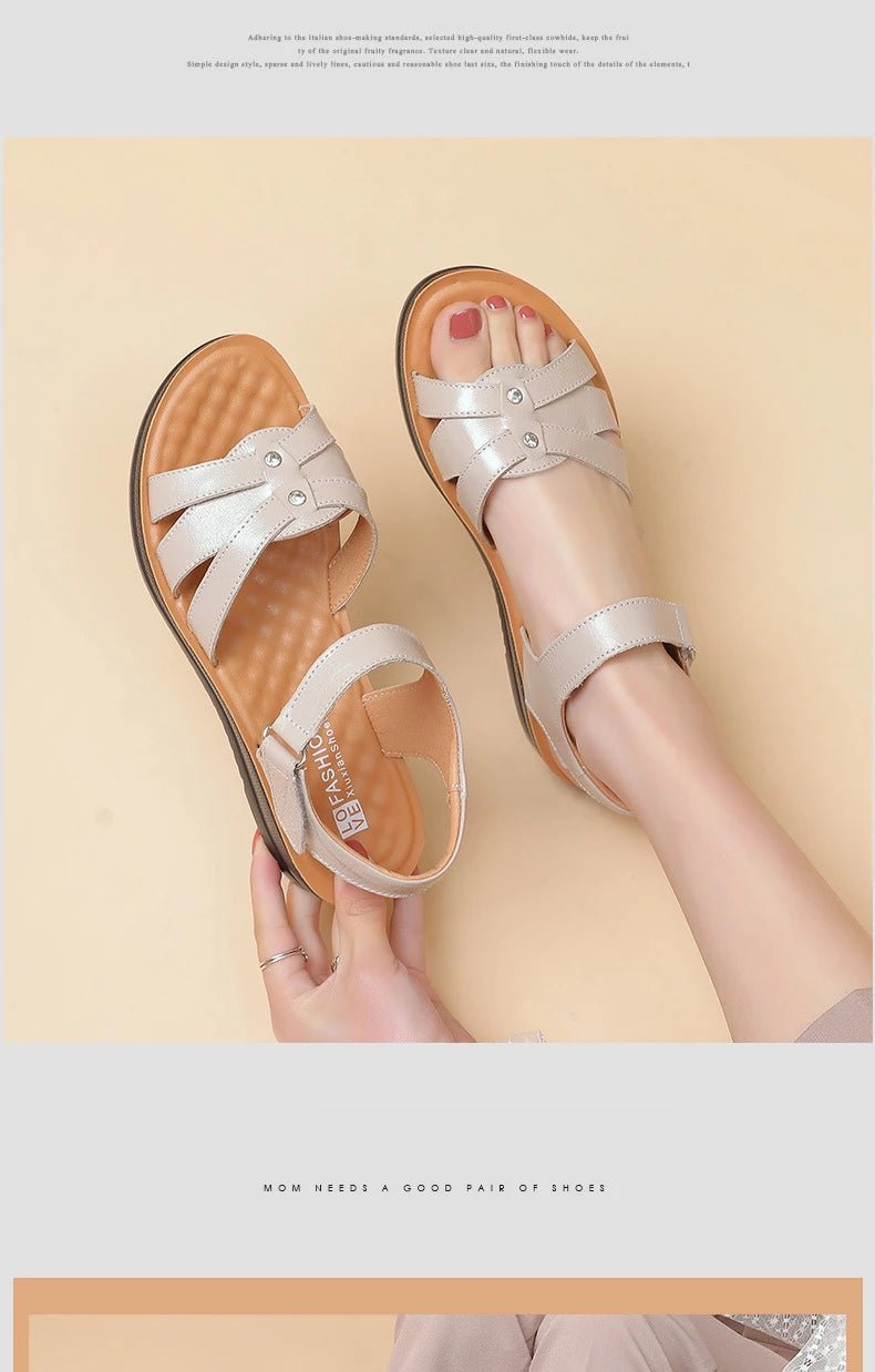 Sandales plates cuir femme "Conforta" - Restaur Cuirs